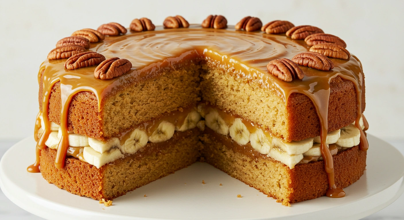 Banana Pecan Caramel Layer Cake - tertiary view
